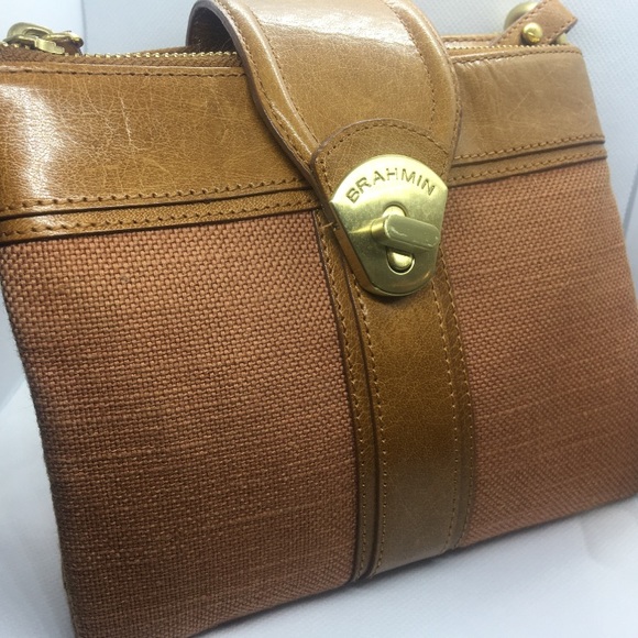 Brahmin Handbags - Brahmin Leather/Canvas Crossbody Bag